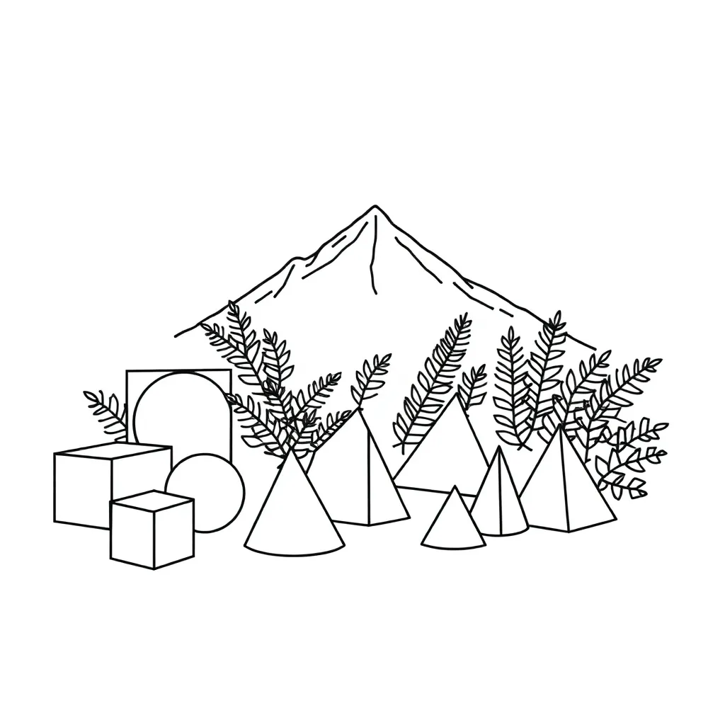 3D shapes illustration