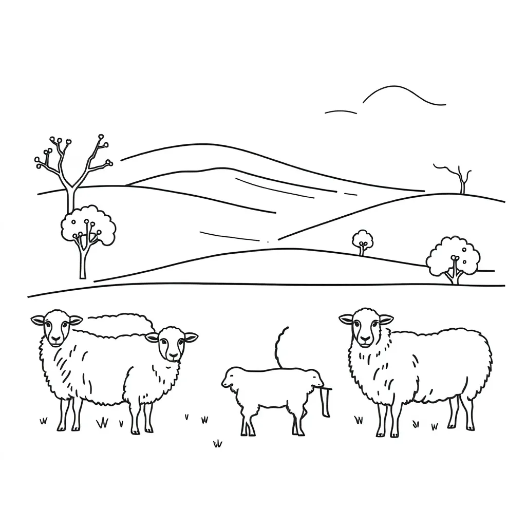 Australian sheep in paddock