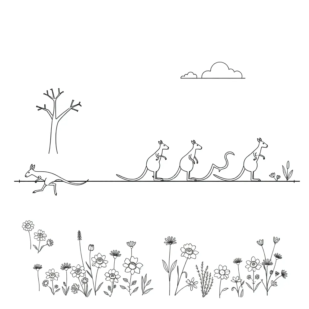 Number line with jumping frog
