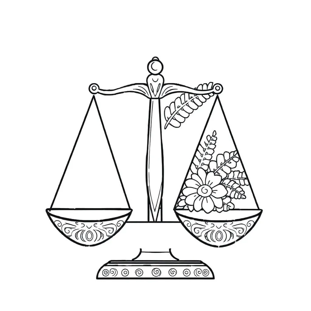 Balance scales with objects