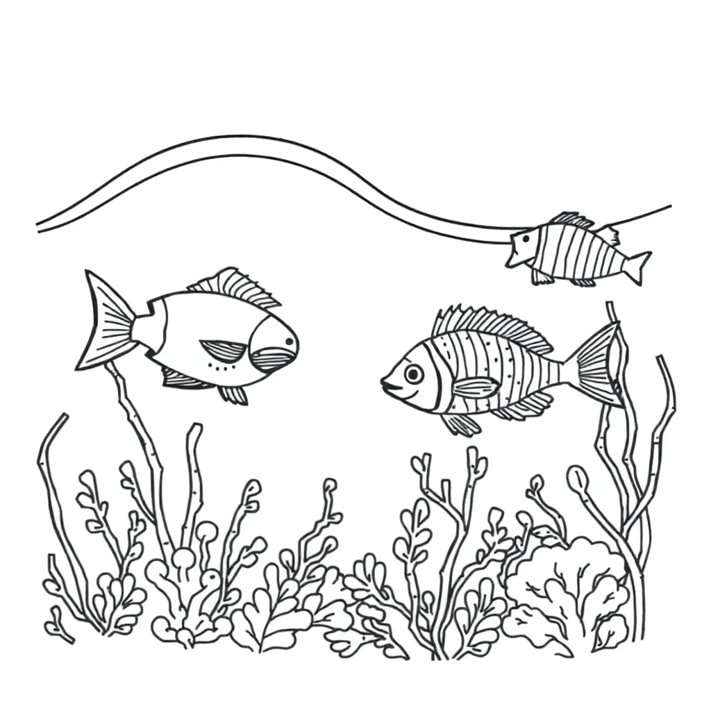 Colourful fish swimming underwater