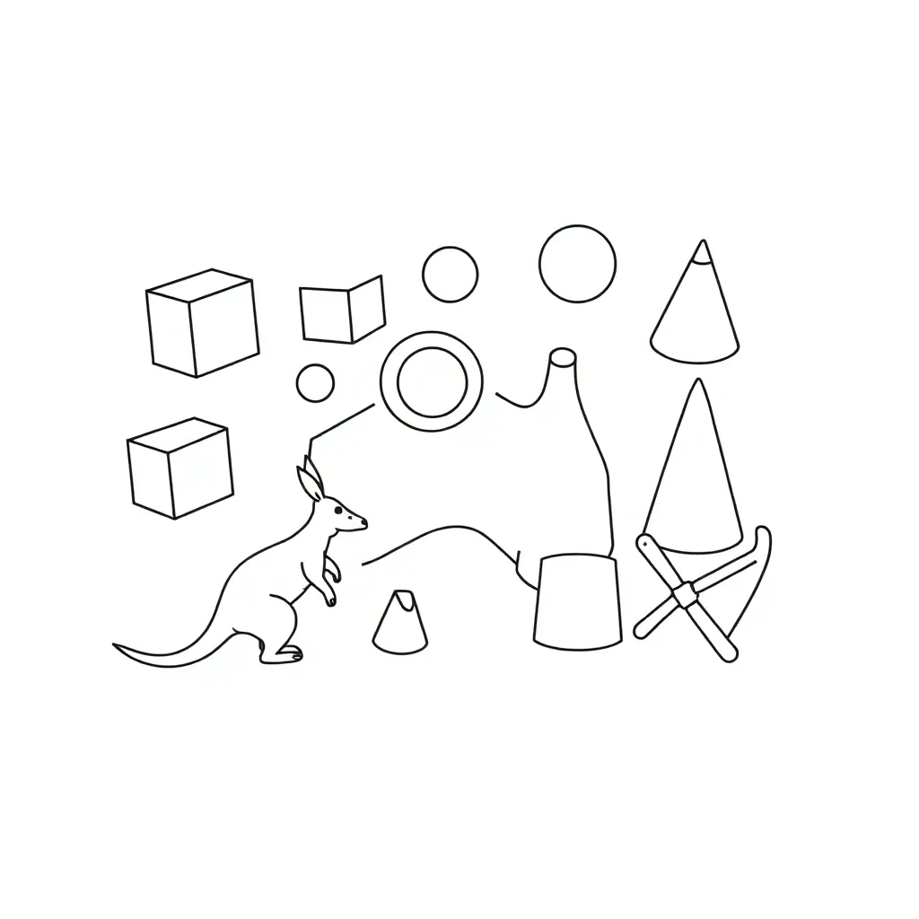 3D shapes illustration