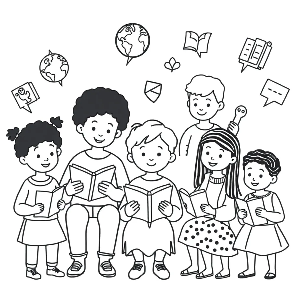 Student reading a book