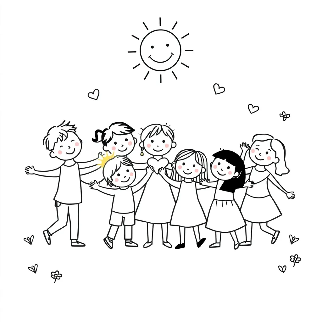 Students standing together showing kindness and respect
