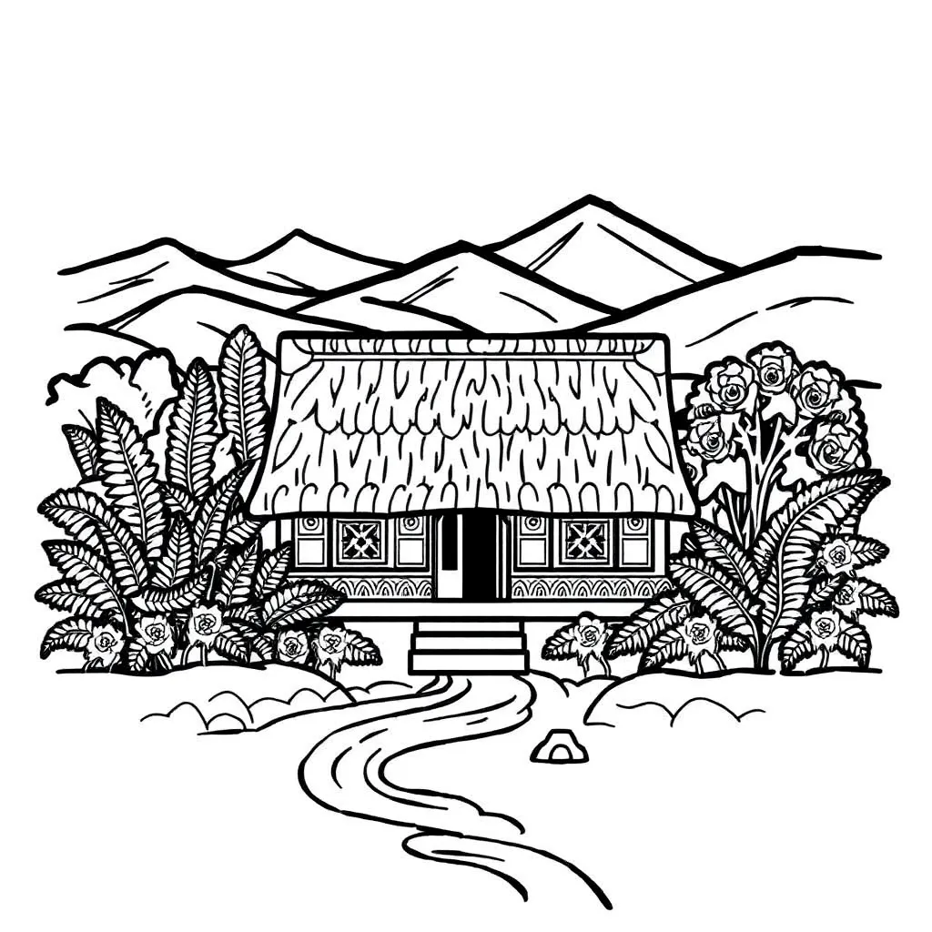 Two students writing together with creative story elements floating around them