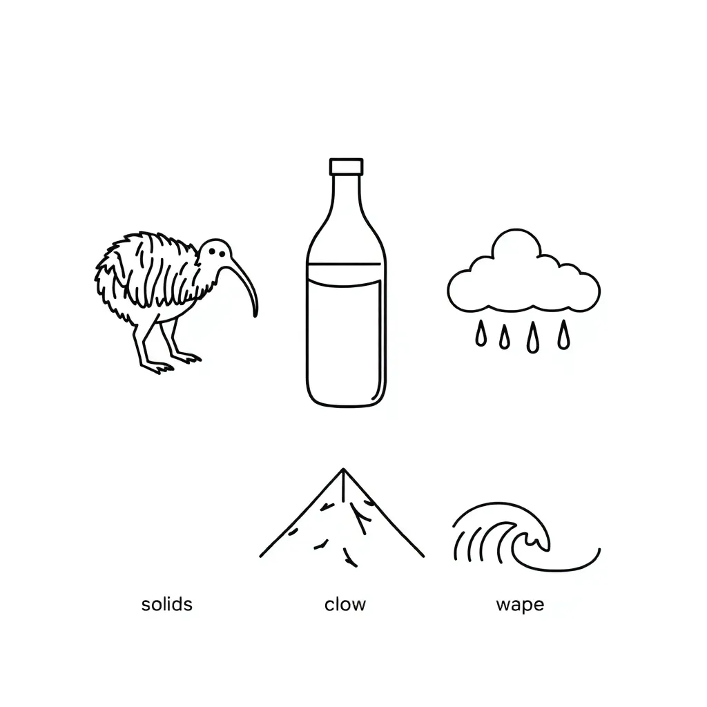 States of matter illustration showing solid ice cube, liquid water, and gas steam