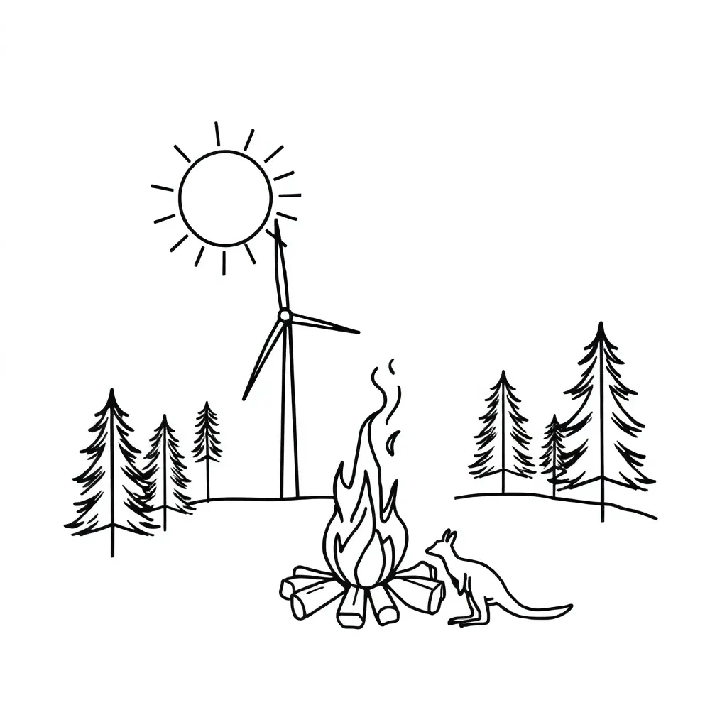 Energy transfer waves and particles illustration