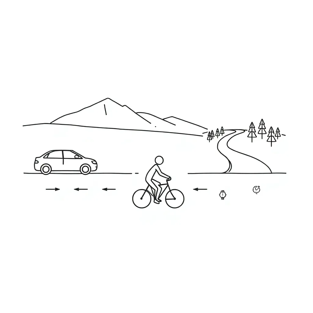 Car speedometer and distance markers illustration