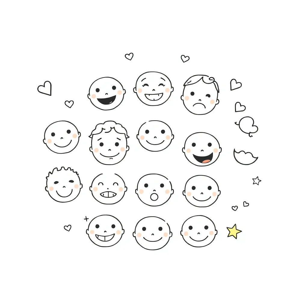 Happy and sad emoji faces