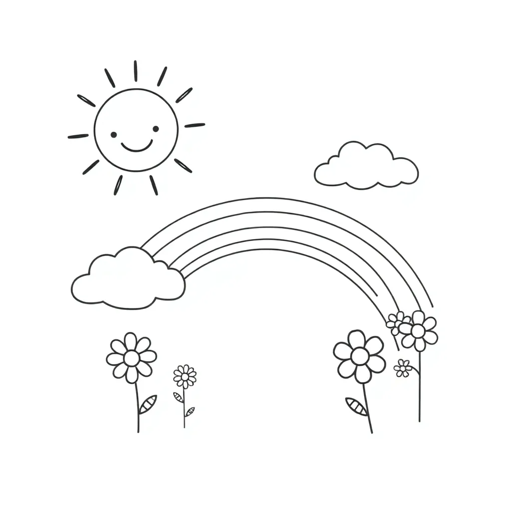Happy children thinking positively
