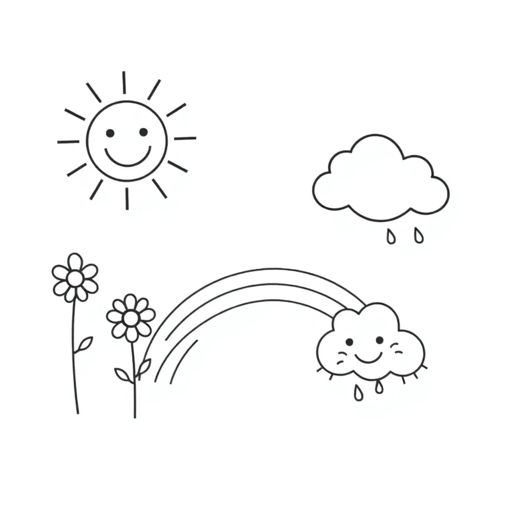 Happy children with positive thoughts