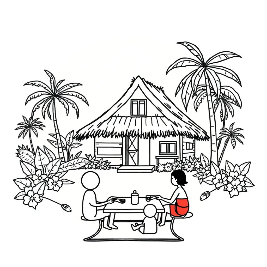 Samoan family illustration