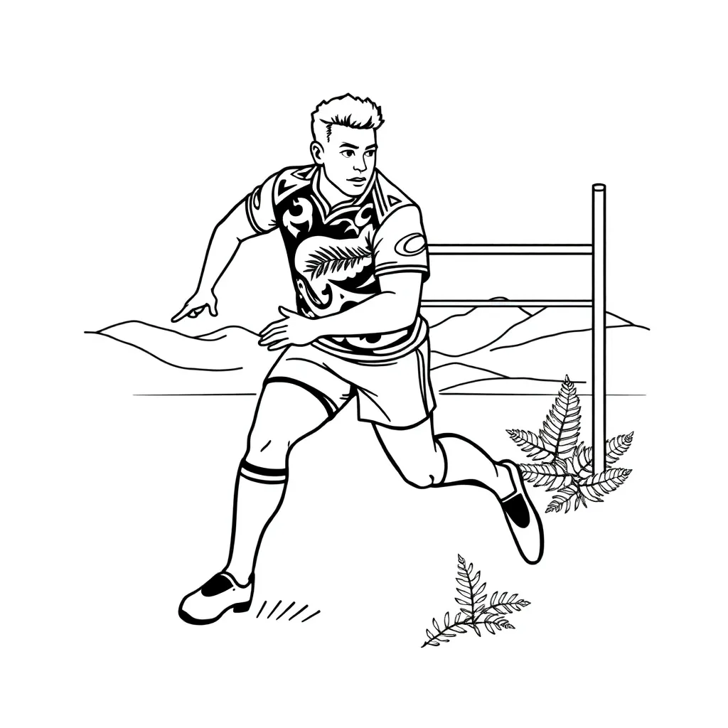 Rugby player in action