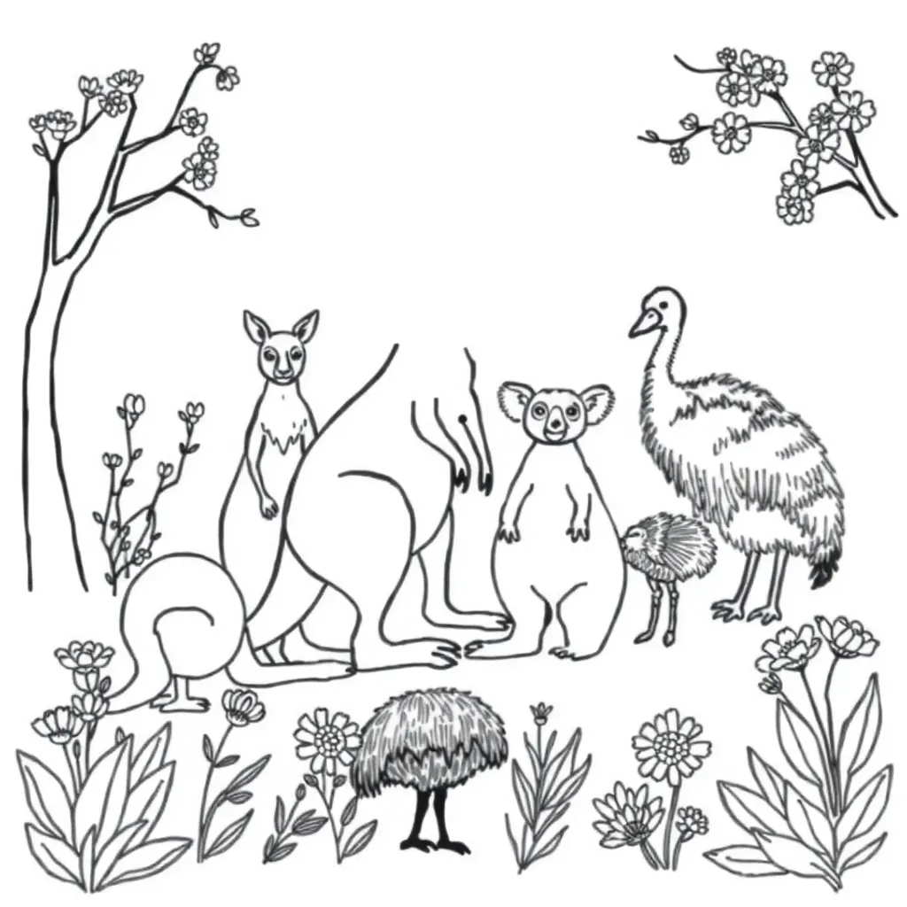 Children reading books with letters and words floating around them