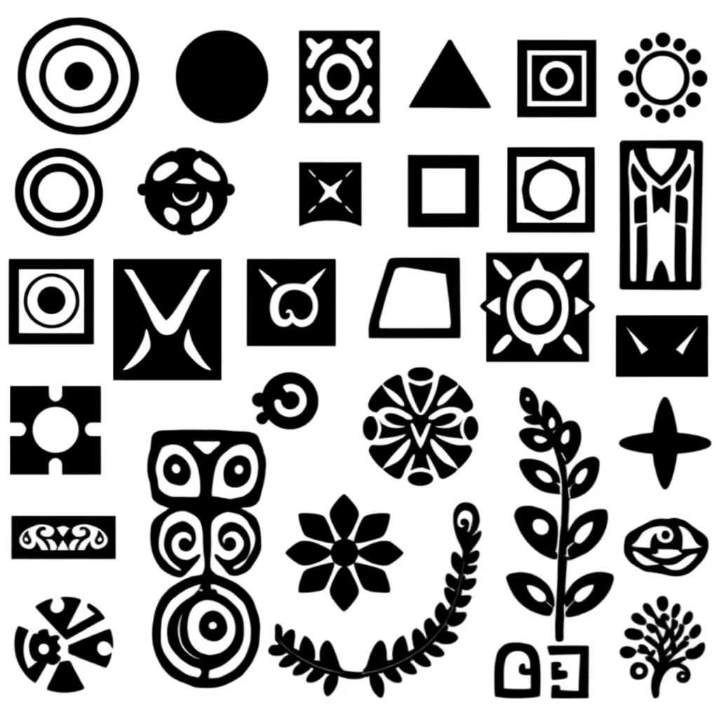 Colourful 2D shapes including circles, squares and triangles