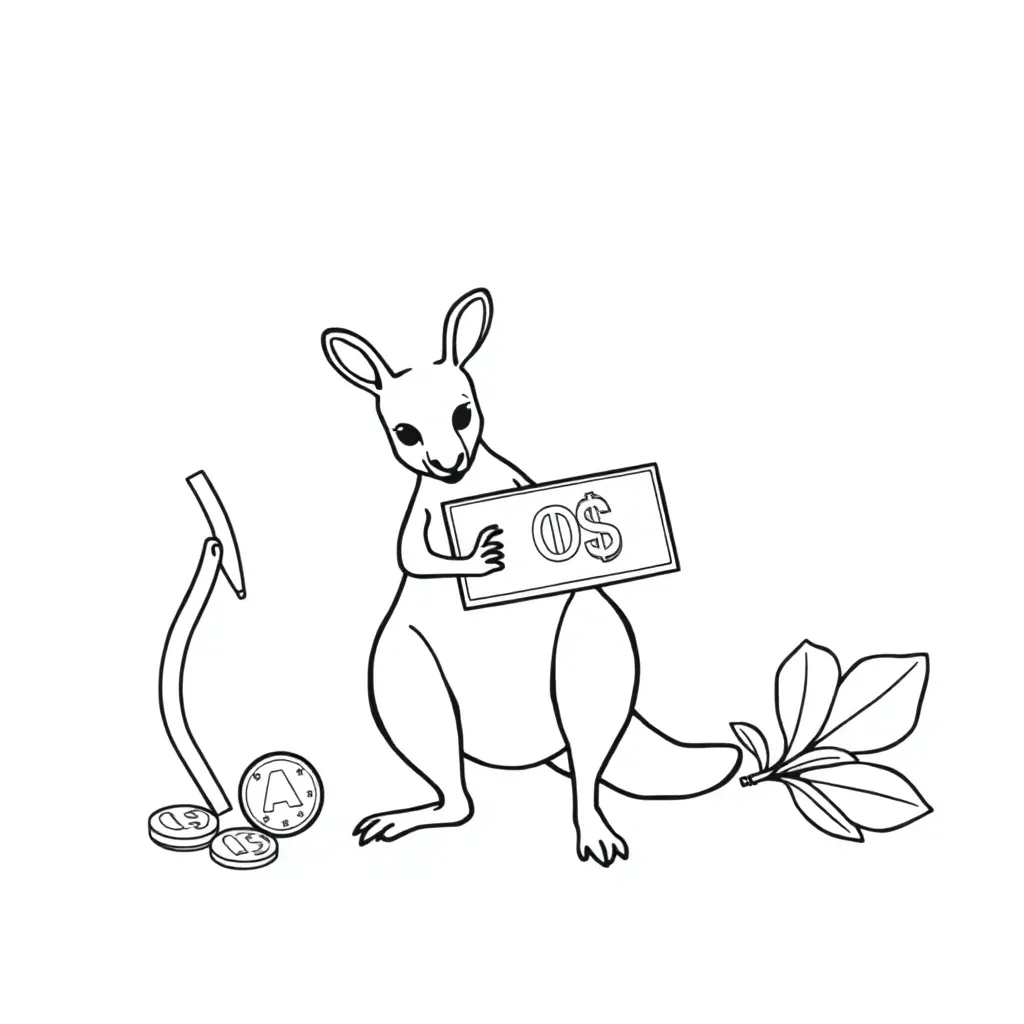 Australian money coins and notes illustration