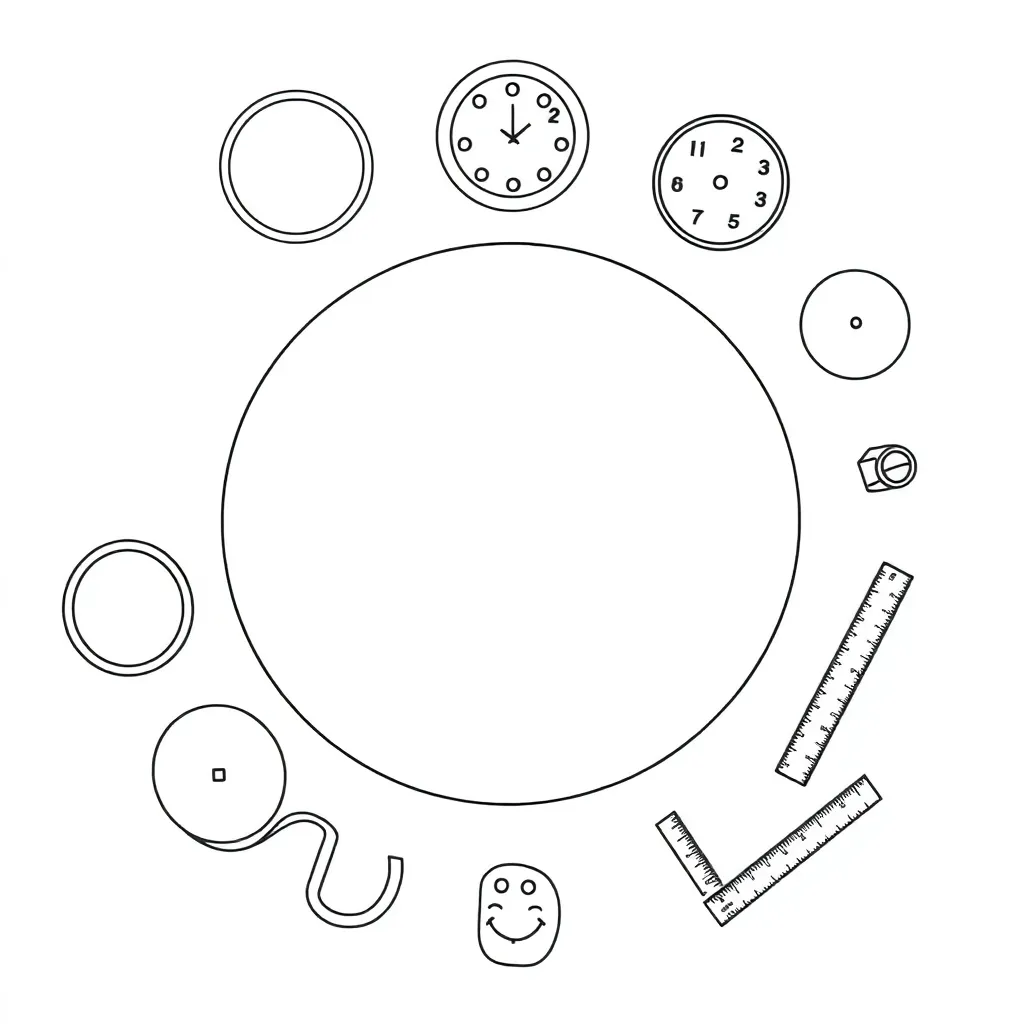 Circle with radius and diameter labeled