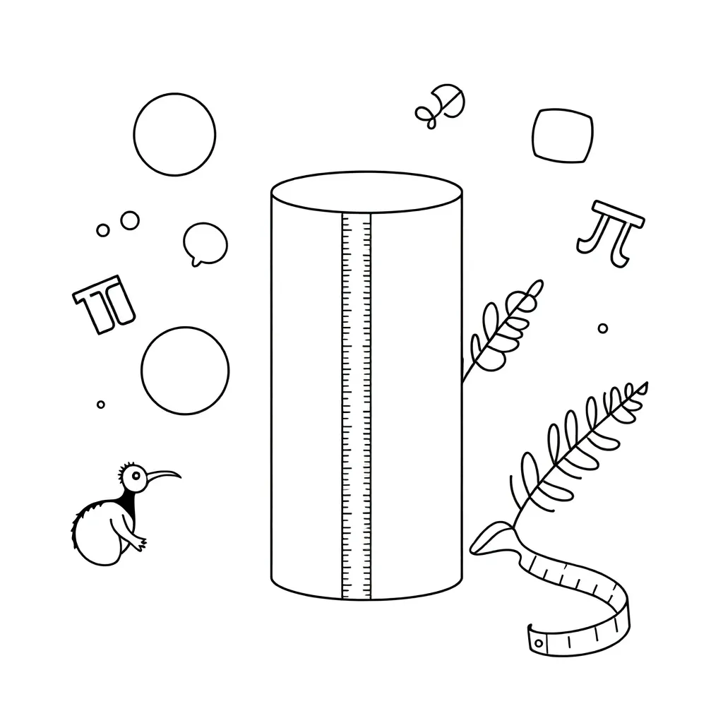 Cylinder with radius and height labels