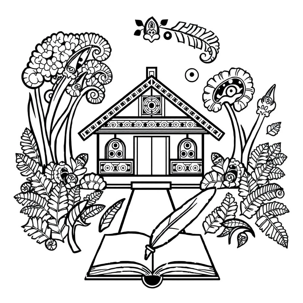 Author writing with quill pen