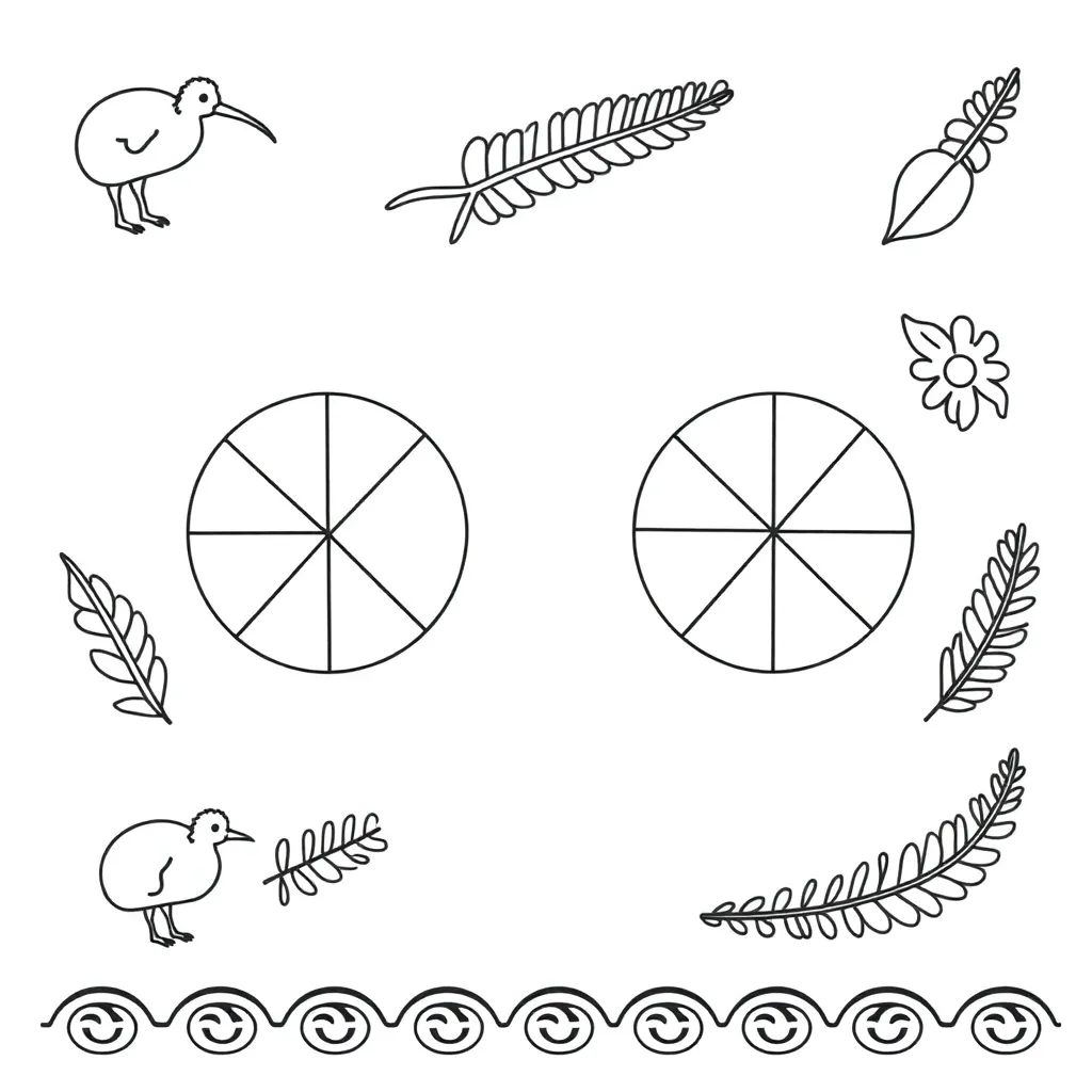 Fractions worksheet illustration