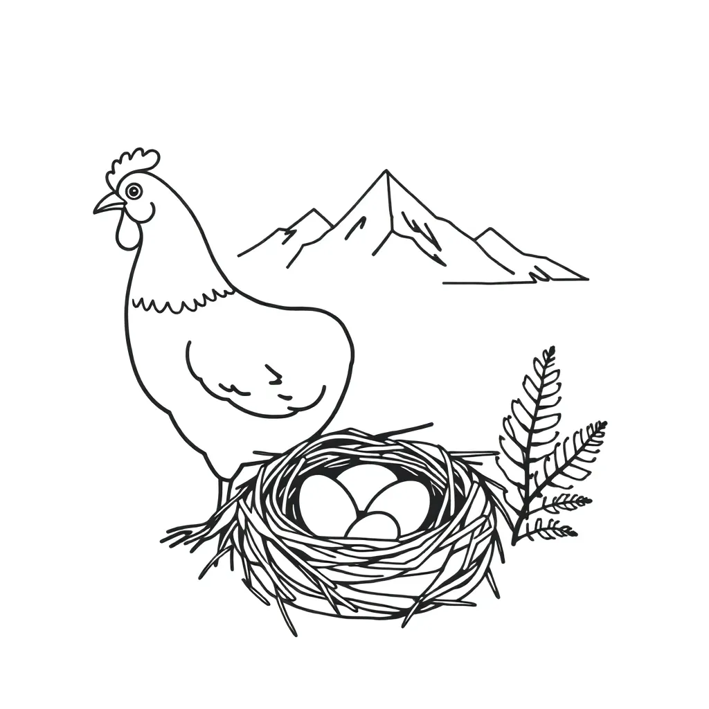Eggs and calculator illustration