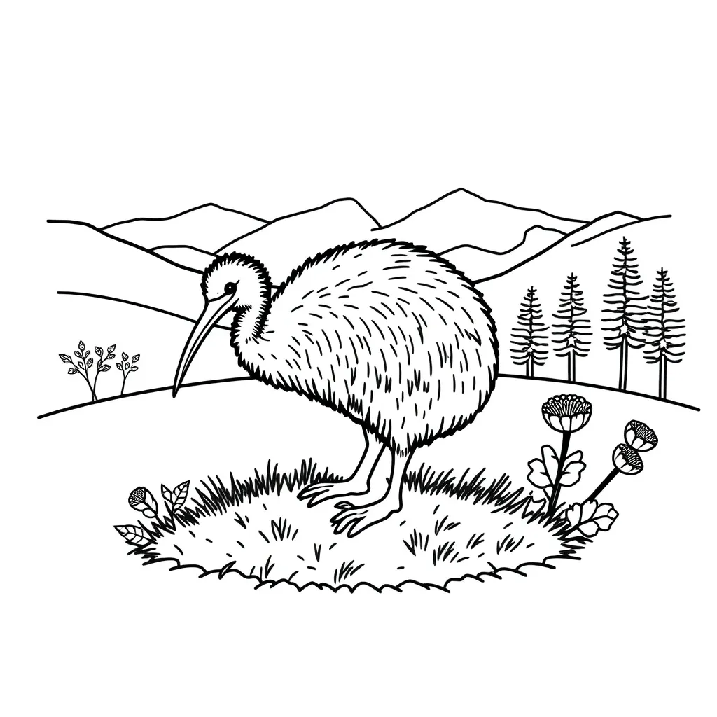 Kiwi bird illustration