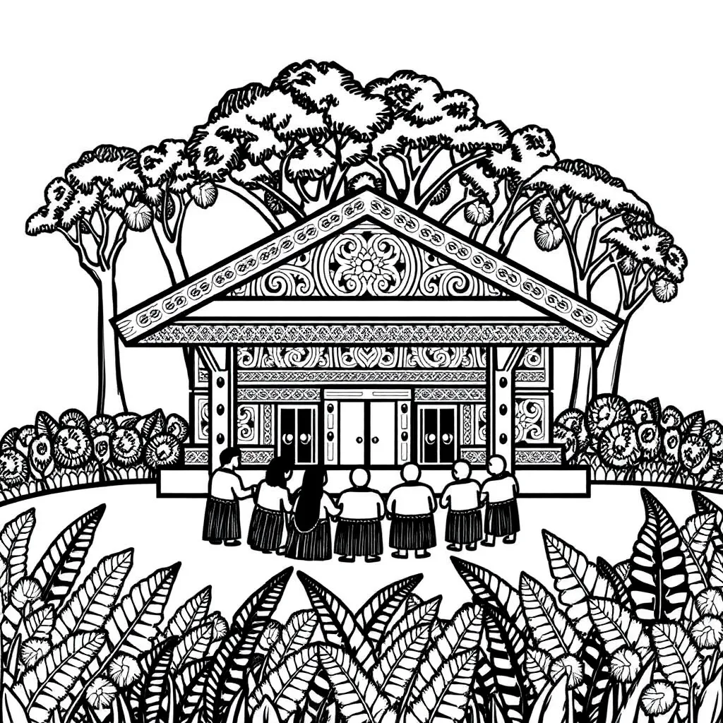 Pōwhiri ceremony on marae