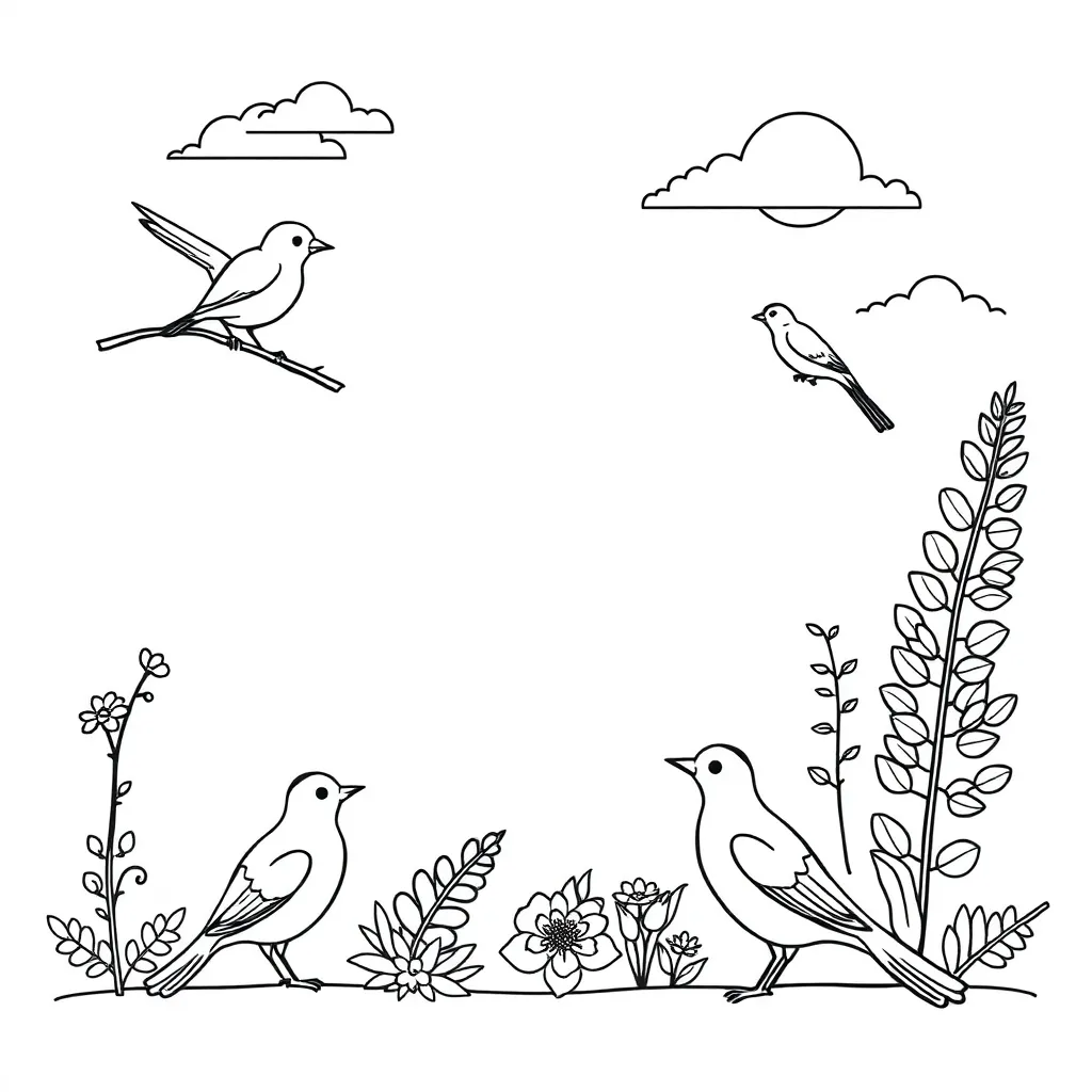 Colourful New Zealand birds illustration