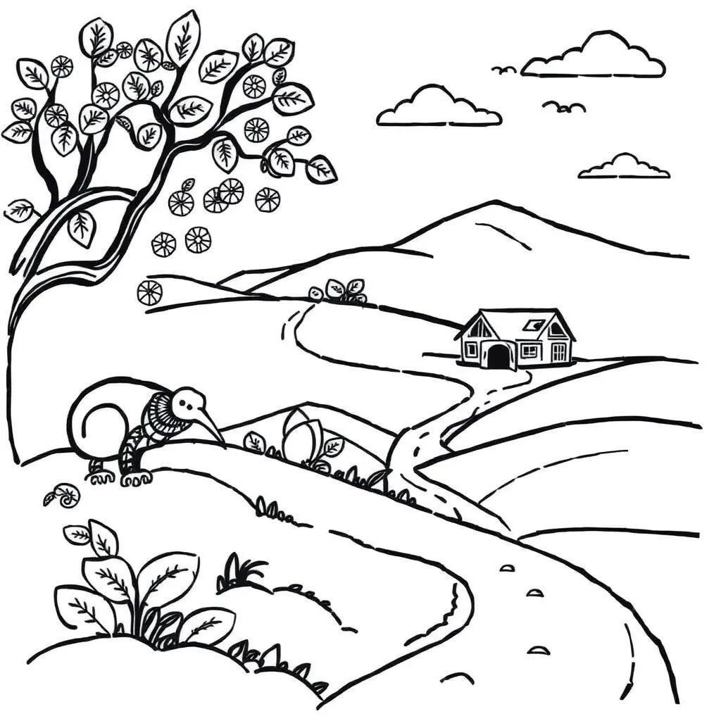 Story book with characters illustration