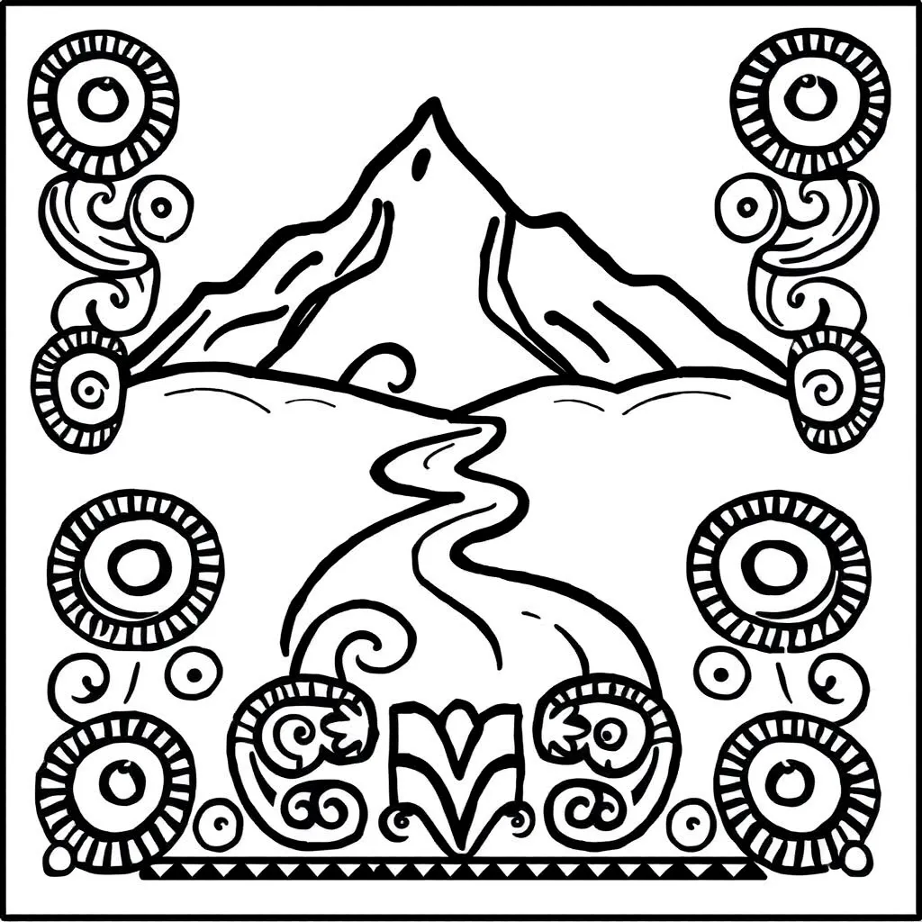 Māori art motifs and whakapapa symbols