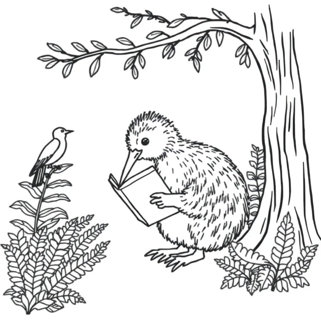 Children reading books with sight words floating around them