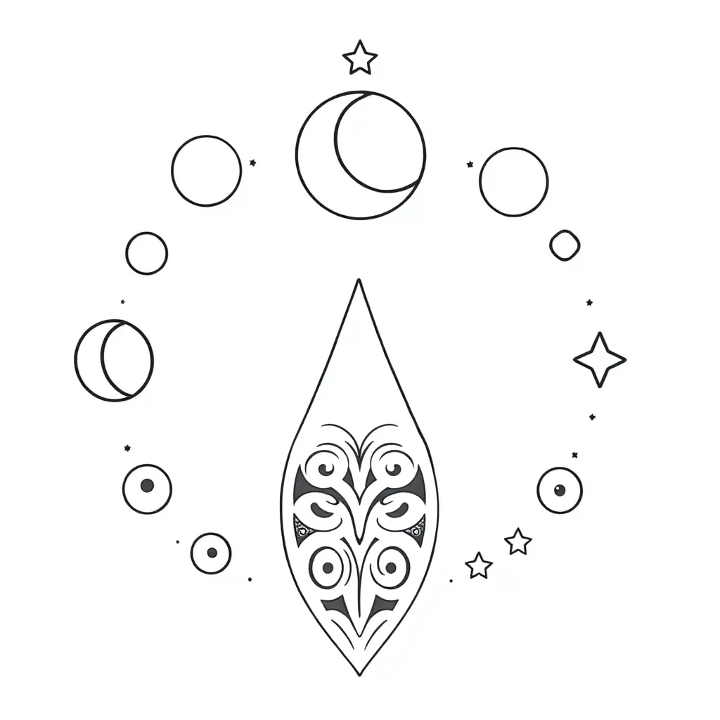Moon phases diagram showing the lunar cycle