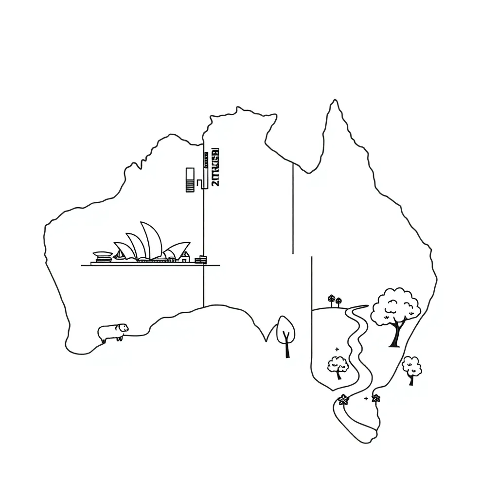 Map reading illustration showing city and rural areas