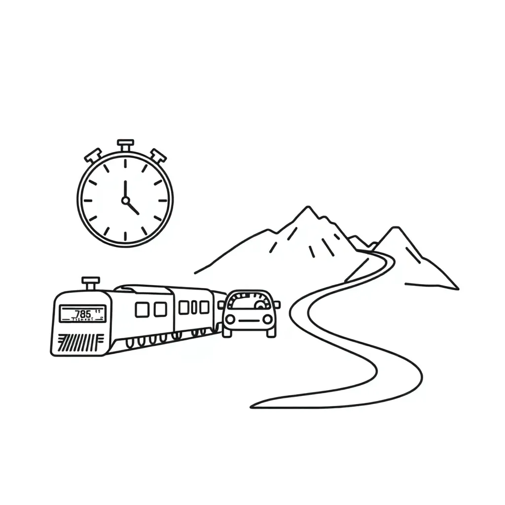 Clock and travel illustration