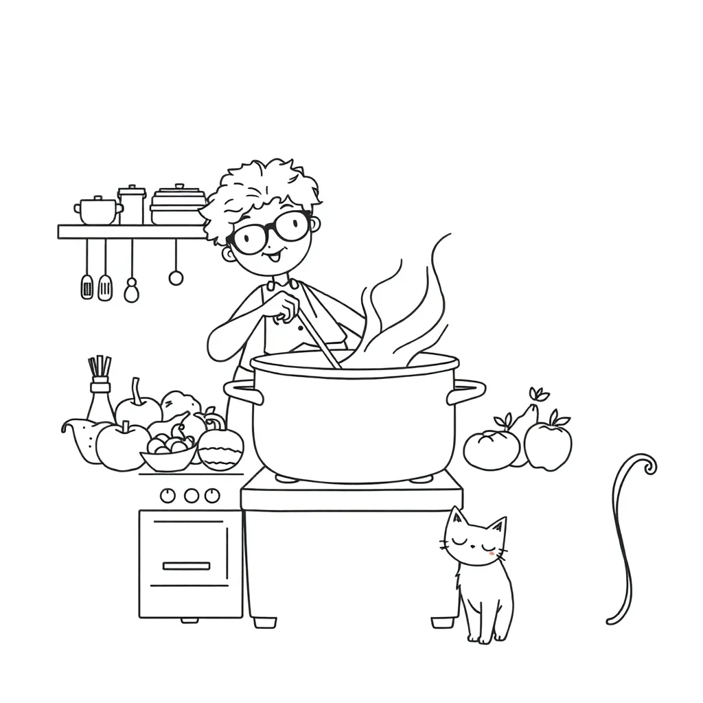 George mixing his marvellous medicine