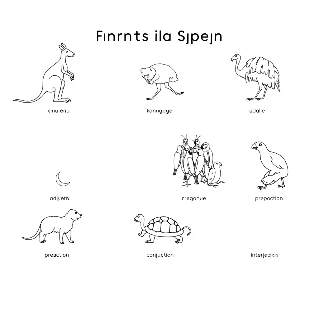 Parts of speech illustration