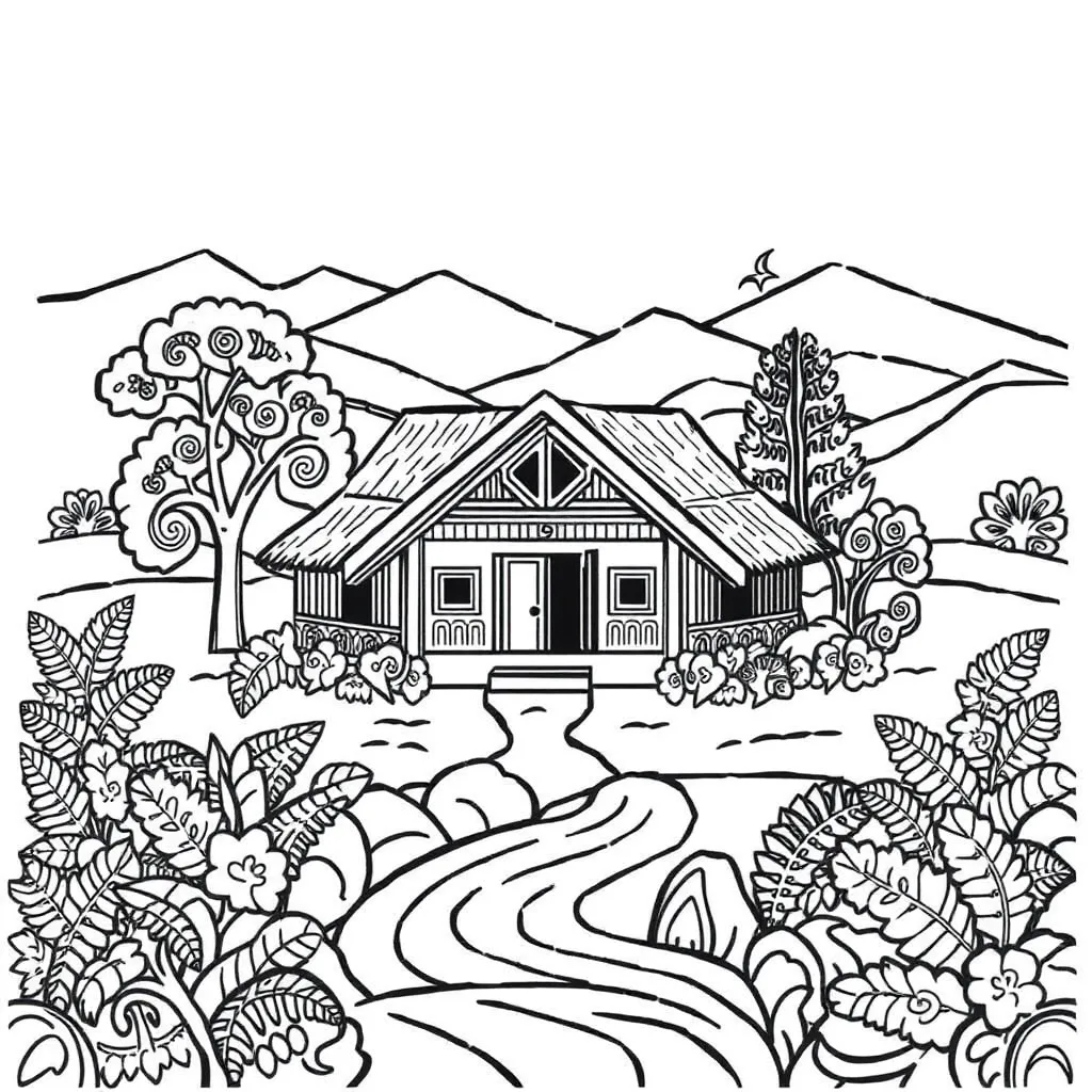 Ngāti Whakaue marae illustration