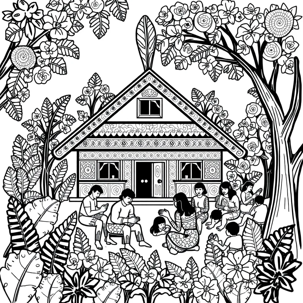 Māori family tree illustration