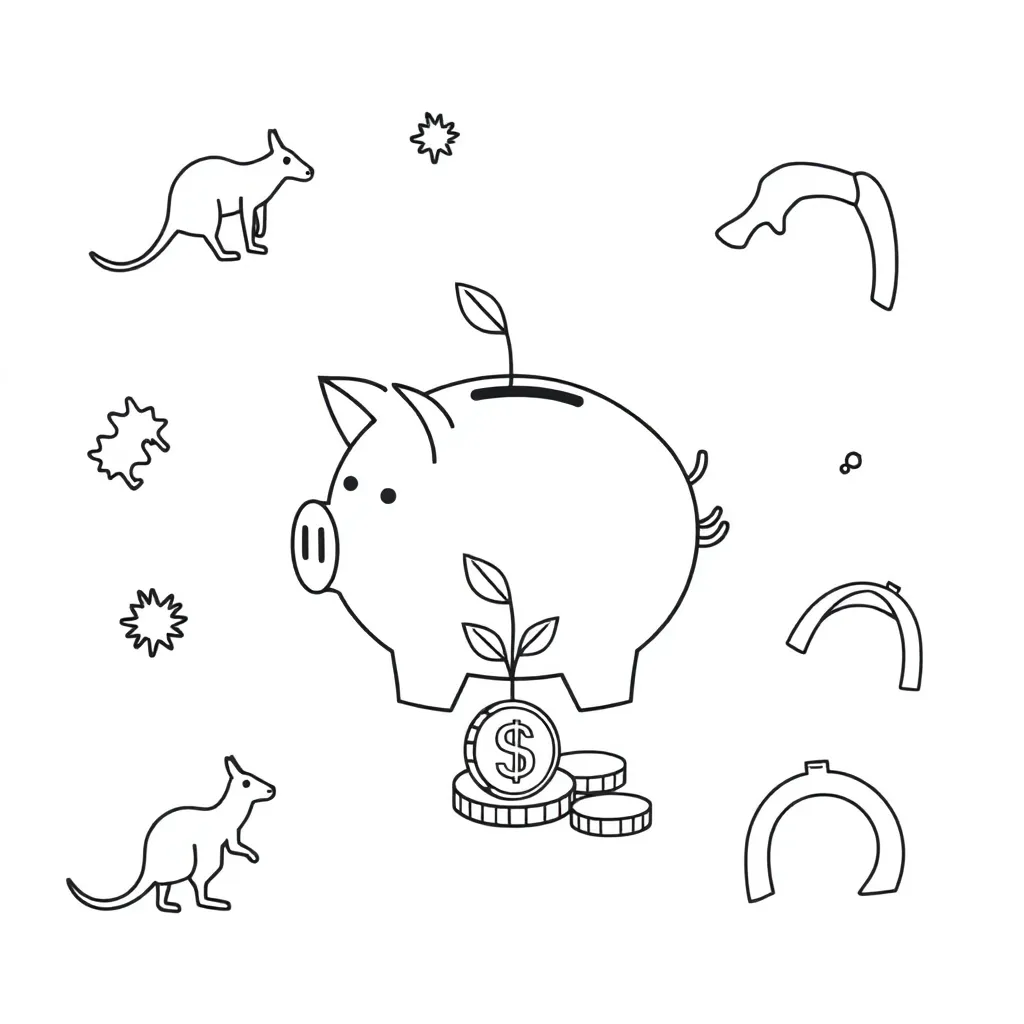 Piggy bank with coins
