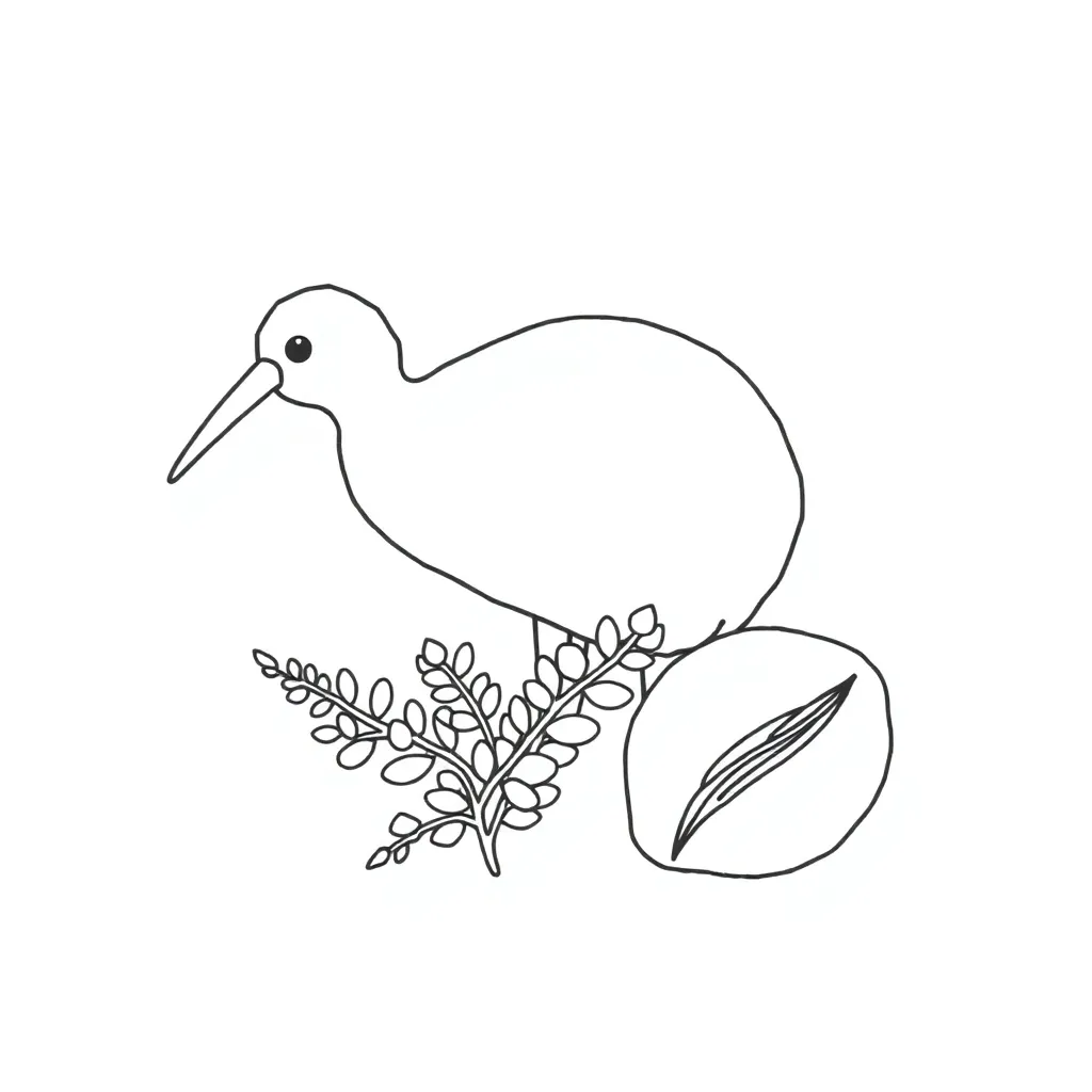 New Zealand native animals illustration