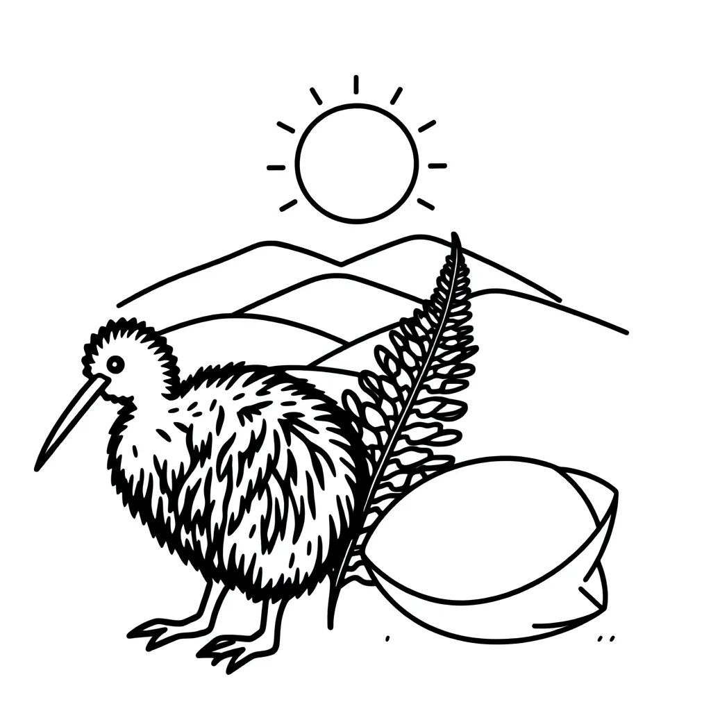 R-blends illustration with tree, frog, and crown