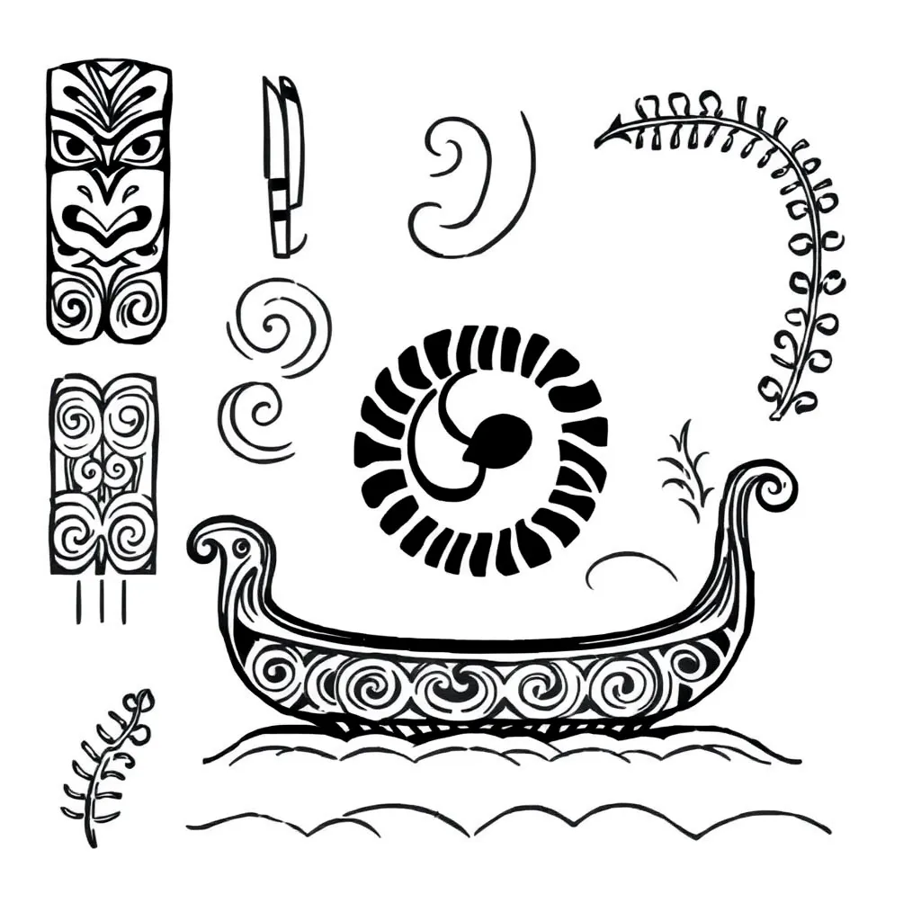 Māori Atua symbols and nature elements
