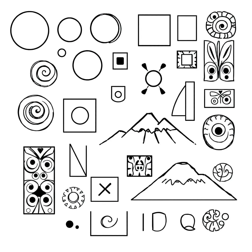 Colourful 2D shapes illustration