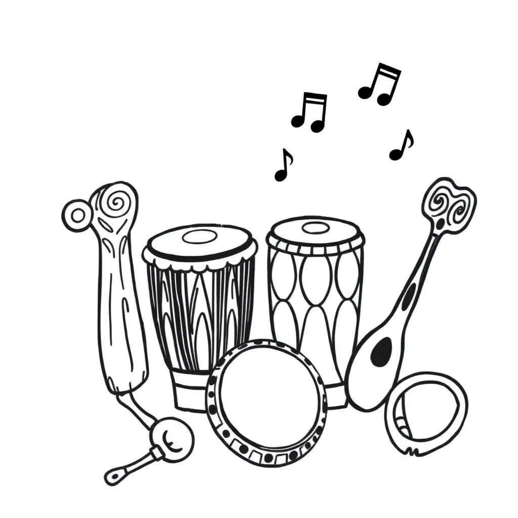 Percussion instruments illustration