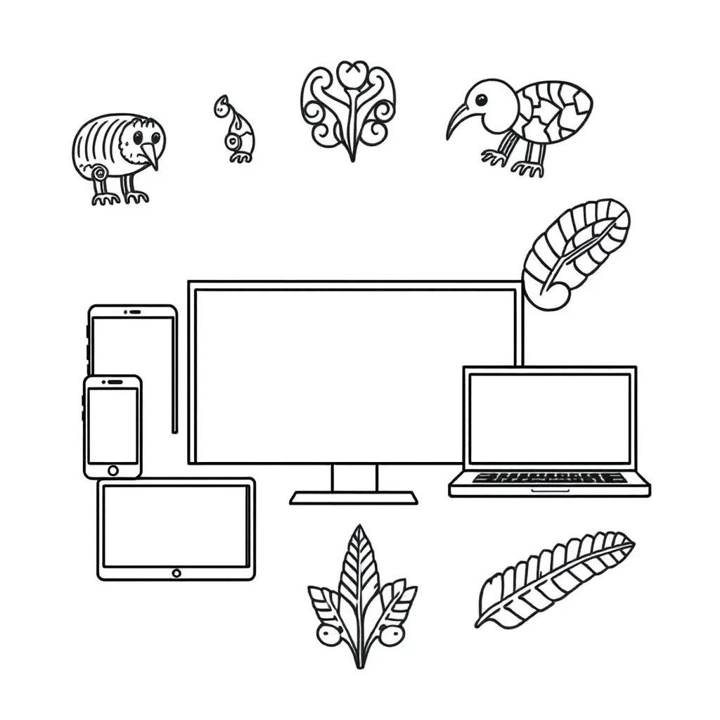 Digital devices and healthy lifestyle illustration