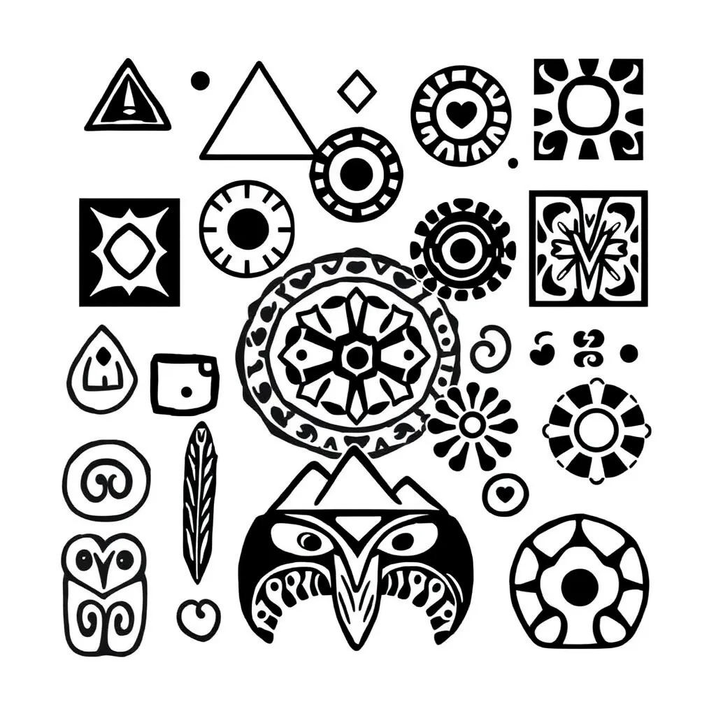 Geometric shapes and transformations illustration