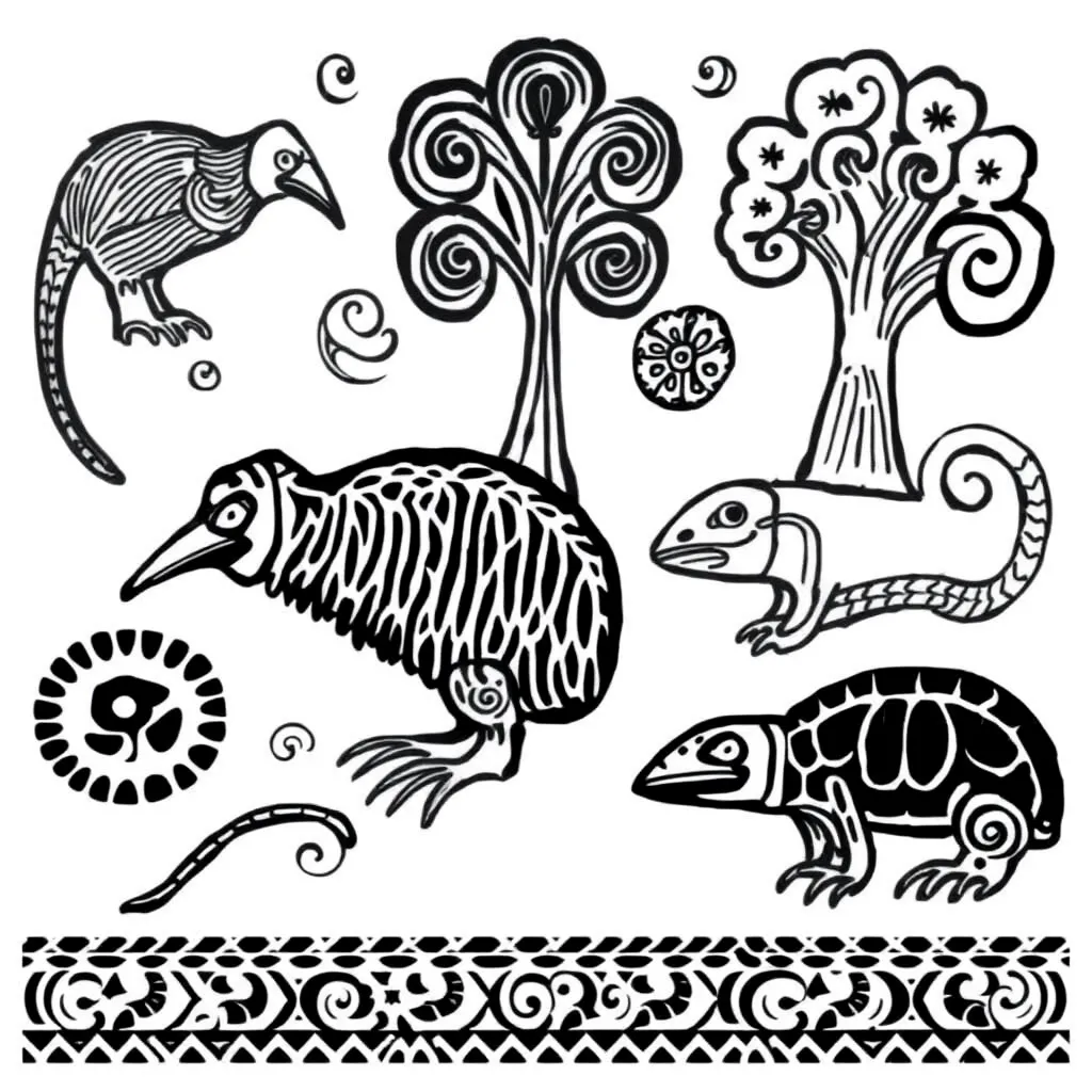 Māori numbers worksheet illustration