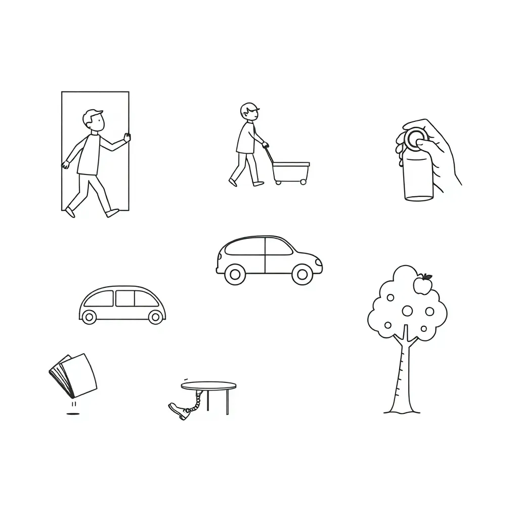 Forces illustration showing push, pull and twist actions