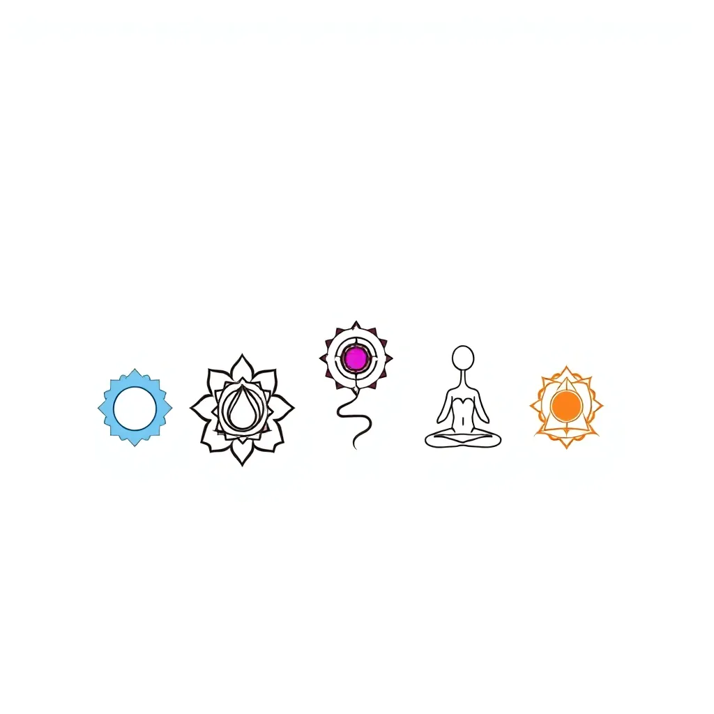 Chakras and meditation symbols
