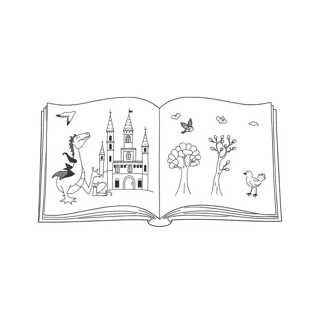 Books and reading materials illustration